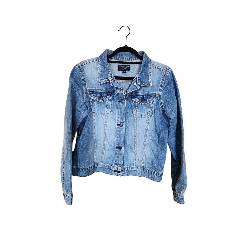 American Eagle Outfitters Womens Light Wash Denim Jacket L